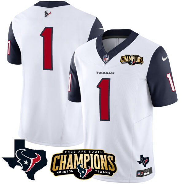 Men's Houston Texans 2023 AFC South Champions Patch Vapor Jersey - All Stitched - Image 30