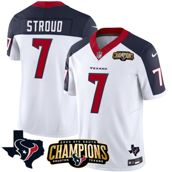 Men's Houston Texans 2023 AFC South Champions Patch Vapor Jersey - All Stitched - Image 31