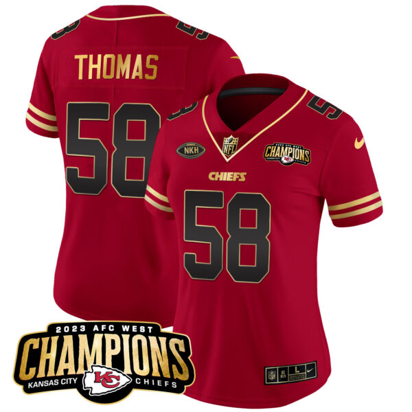 Women's Chiefs 2023 AFC West Champions Patch Vapor Limited Jersey - All Stitched - Image 15