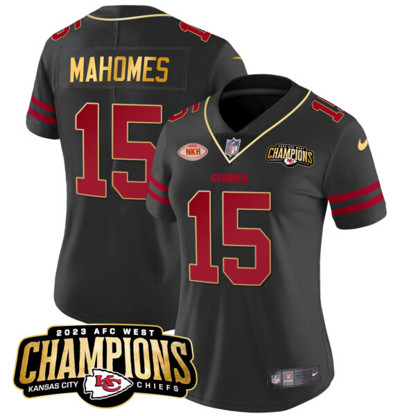 Women's Chiefs 2023 AFC West Champions Patch Vapor Limited Jersey - All Stitched - Image 25