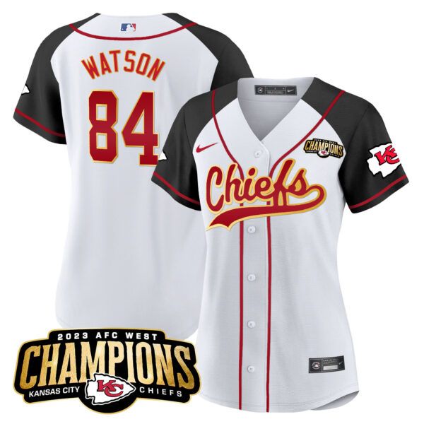 Women's Chiefs 2023 AFC West Champions Patch Baseball Jersey - All Stitched - Image 33
