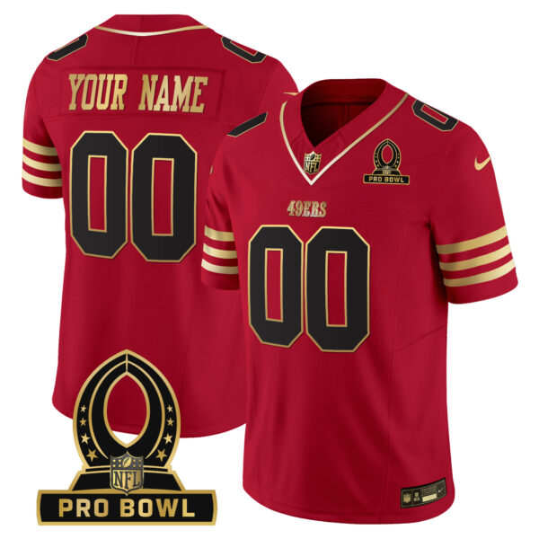 49ers 2024 Pro Bowl Patch Vapor Custom Jersey - All Stitched - Image 2