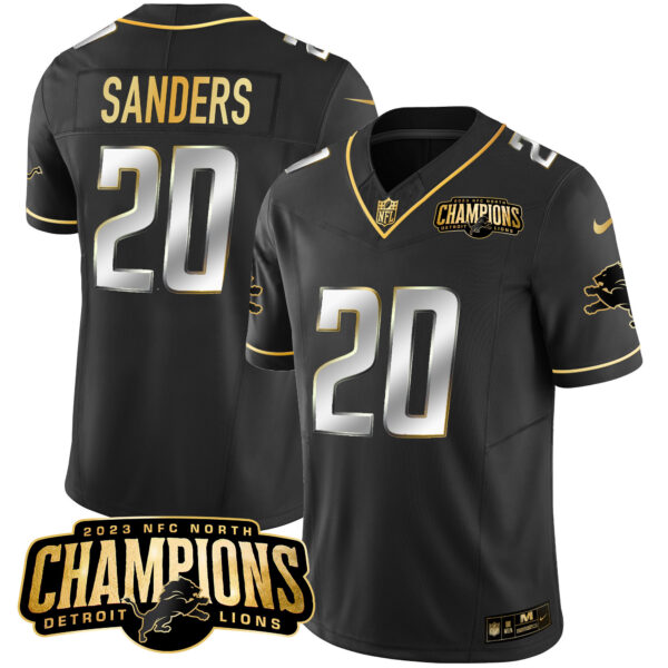 Men's Detroit Lions 2023 NFC North Champions Patch Gold Vapor Jersey - All Stitched - Image 11