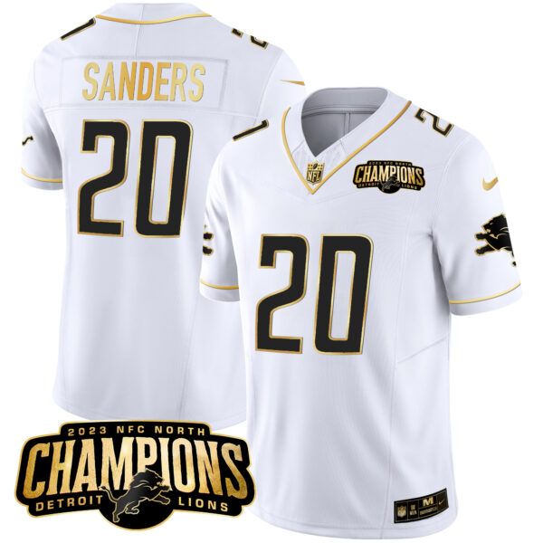 Men's Detroit Lions 2023 NFC North Champions Patch Gold Vapor Jersey - All Stitched - Image 23
