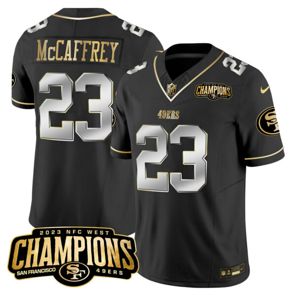 Men's 49ers 2023 NFC West Champions Patch Vapor Jersey V2 - All Stitched - Image 41