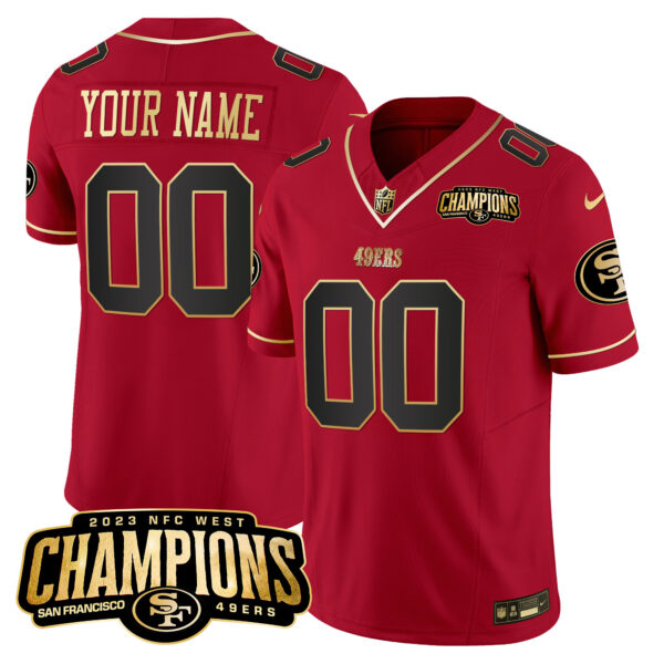 49ers 2023 NFC West Champions Patch Vapor Jersey V2 - All Stitched - Image 3