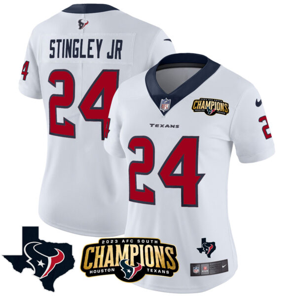 Women's Houston Texans 2023 AFC South Champions Patch Vapor Jersey - All Stitched - Image 14