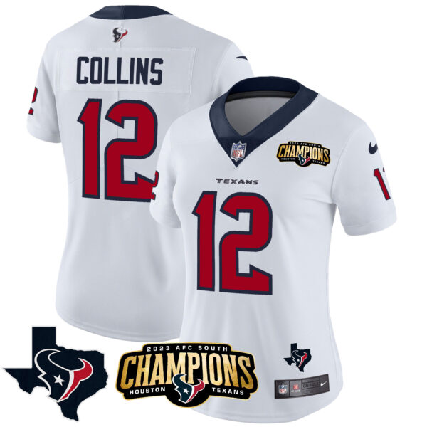 Women's Houston Texans 2023 AFC South Champions Patch Vapor Jersey - All Stitched - Image 16
