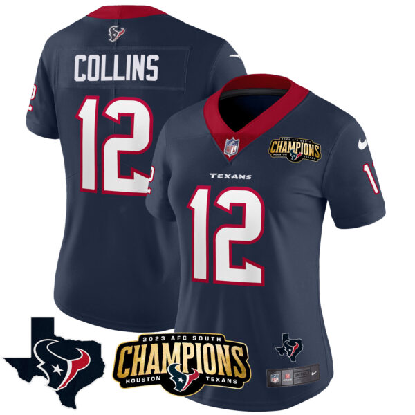 Women's Houston Texans 2023 AFC South Champions Patch Vapor Jersey - All Stitched - Image 22