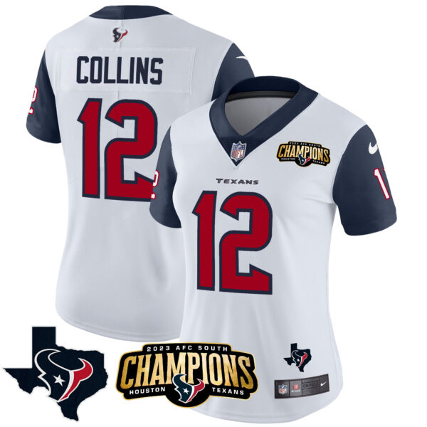 Women's Houston Texans 2023 AFC South Champions Patch Vapor Jersey - All Stitched - Image 34