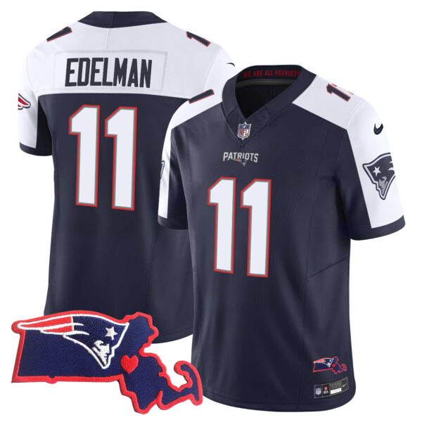 Women's Patriots Massachusetts Patch Vapor Jersey - All Stitched - Image 7