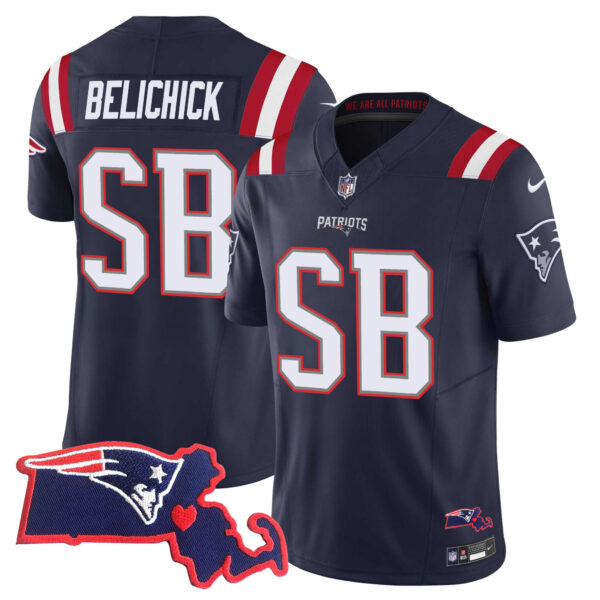 Women's Patriots Bill Belichick "SB 36, 38, 39, 49, 51 Champions" Vapor Jersey - All Stitched - Image 15