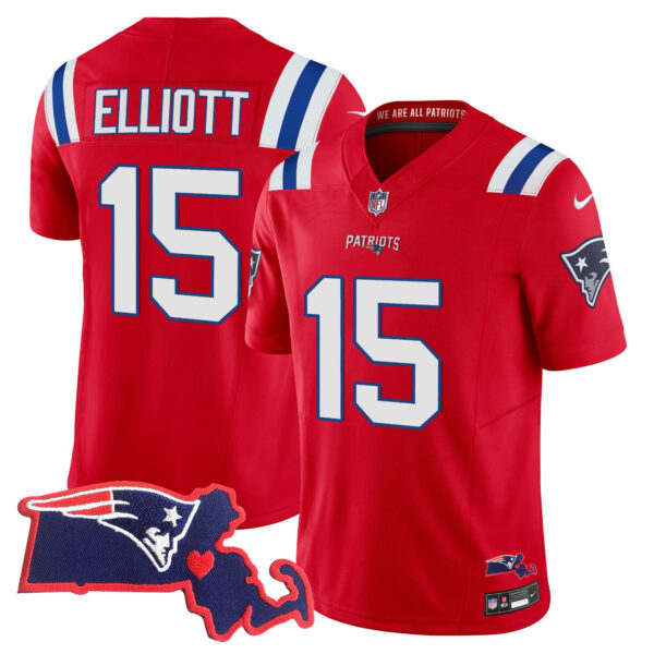 Women's Patriots Massachusetts Patch Vapor Jersey - All Stitched - Image 25