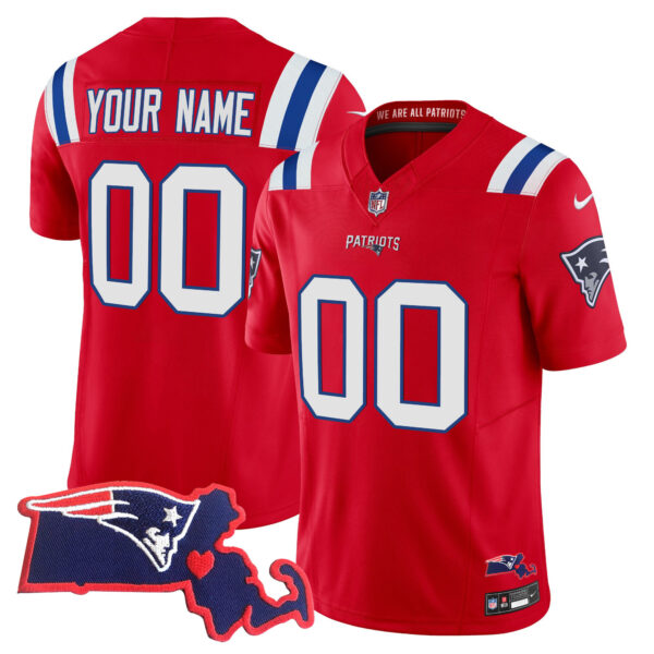 Patriots Massachusetts Patch Vapor Custom Jersey - All Stitched - Image 4