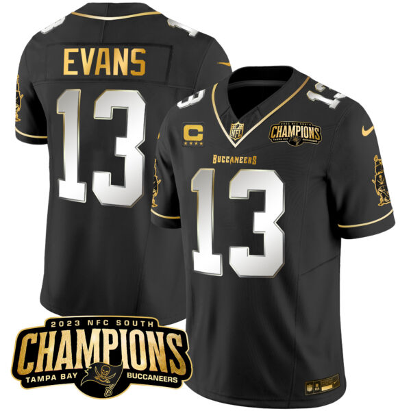 Men's Buccaneers 2023 NFC South Champions Patch Gold Vapor Jersey - All Stitched - Image 9