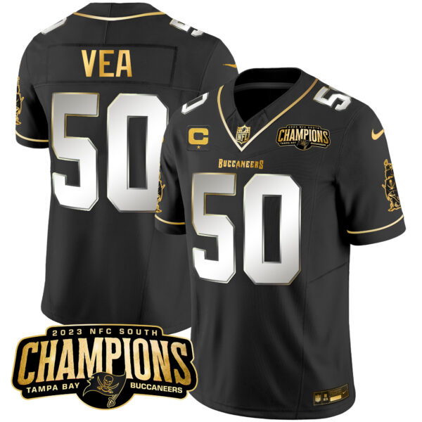 Men's Buccaneers 2023 NFC South Champions Patch Gold Vapor Jersey - All Stitched - Image 12
