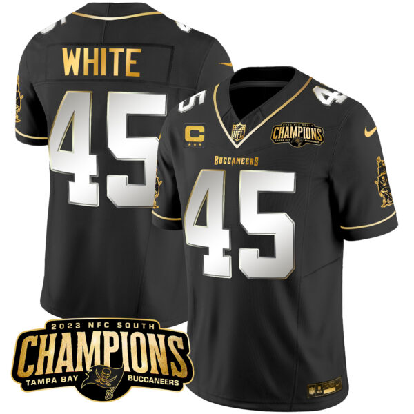 Men's Buccaneers 2023 NFC South Champions Patch Gold Vapor Jersey - All Stitched - Image 14