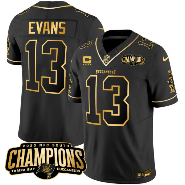 Men's Buccaneers 2023 NFC South Champions Patch Gold Vapor Jersey - All Stitched - Image 16
