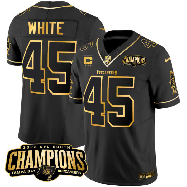 Men's Buccaneers 2023 NFC South Champions Patch Gold Vapor Jersey - All Stitched - Image 21