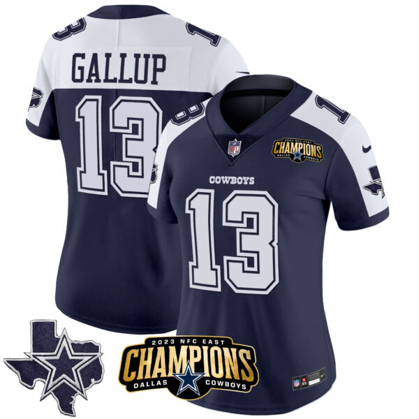 Women's Cowboys 2023 NFC East Champions Patch Vapor Jersey - All Stitched - Image 8