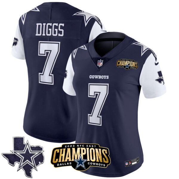 Women's Cowboys 2023 NFC East Champions Patch Vapor Jersey - All Stitched - Image 14