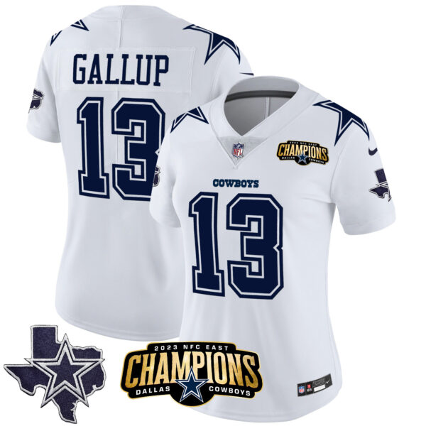 Women's Cowboys 2023 NFC East Champions Patch Vapor Jersey - All Stitched - Image 24
