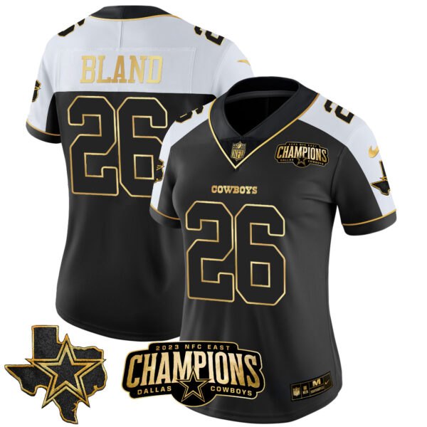 Women's Cowboys 2023 NFC East Champions Patch Gold Vapor Jersey - All Stitched - Image 4