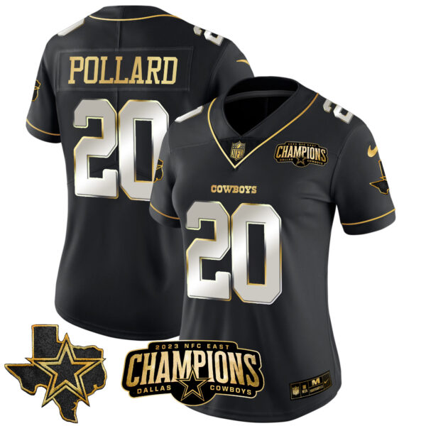 Women's Cowboys 2023 NFC East Champions Patch Gold Vapor Jersey - All Stitched - Image 15