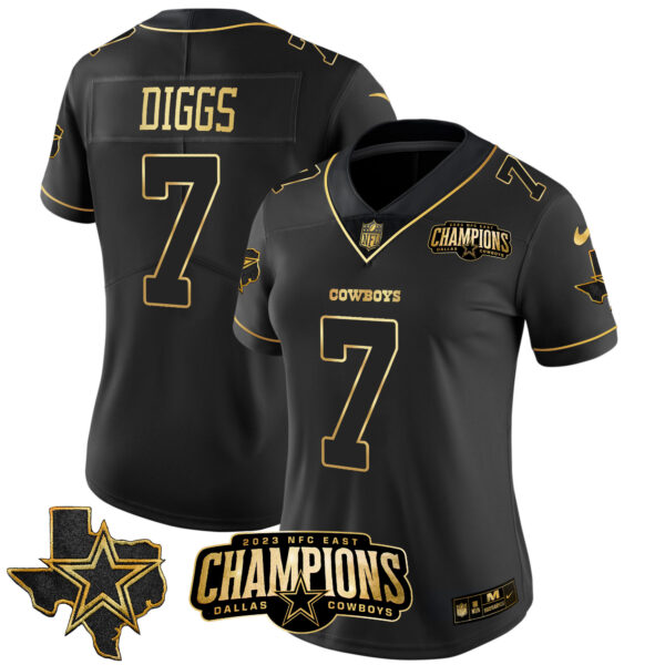Women's Cowboys 2023 NFC East Champions Patch Gold Vapor Jersey - All Stitched - Image 22