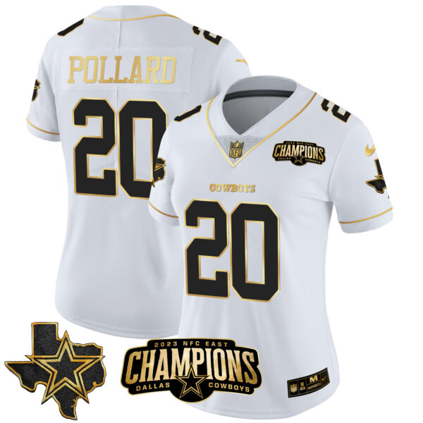 Women's Cowboys 2023 NFC East Champions Patch Gold Vapor Jersey - All Stitched - Image 31