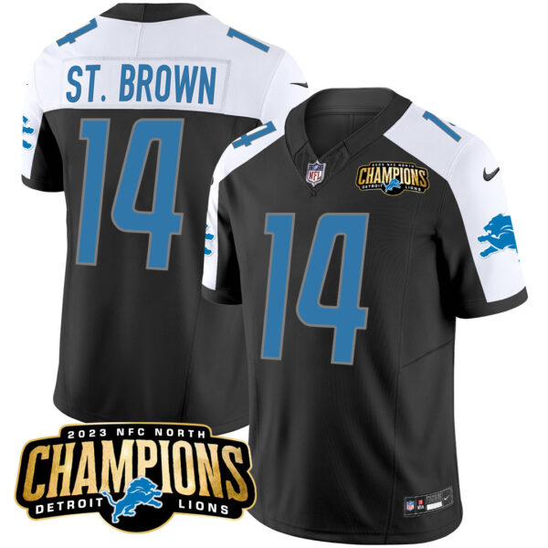Men's Detroit Lions 2023 NFC North Champions Patch Vapor Jersey - All Stitched - Image 3