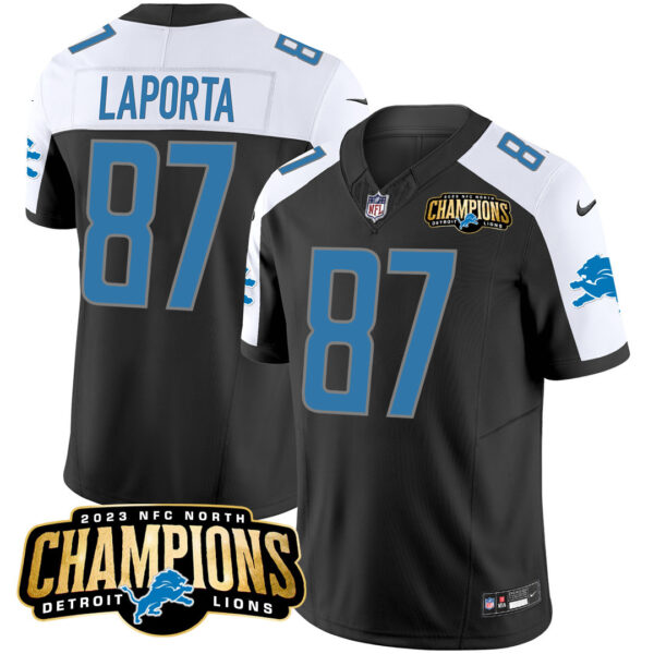 Men's Detroit Lions 2023 NFC North Champions Patch Vapor Jersey - All Stitched - Image 6