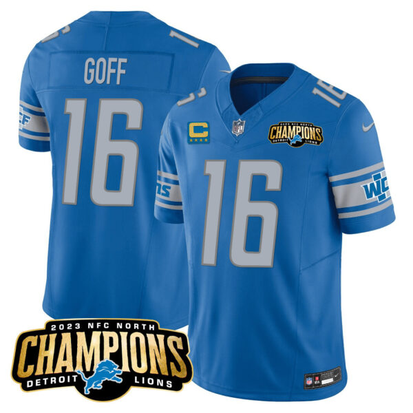 Men's Detroit Lions 2023 NFC North Champions Patch Vapor Jersey - All Stitched - Image 14