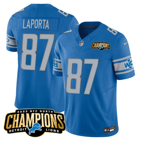 Men's Detroit Lions 2023 NFC North Champions Patch Vapor Jersey - All Stitched - Image 18