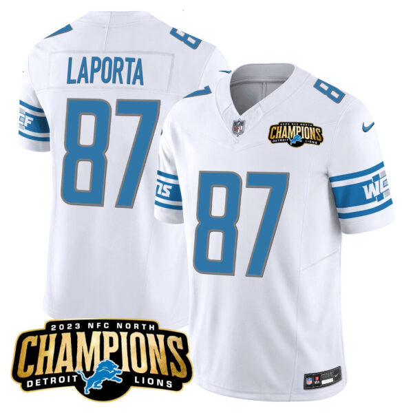 Men's Detroit Lions 2023 NFC North Champions Patch Vapor Jersey - All Stitched - Image 24