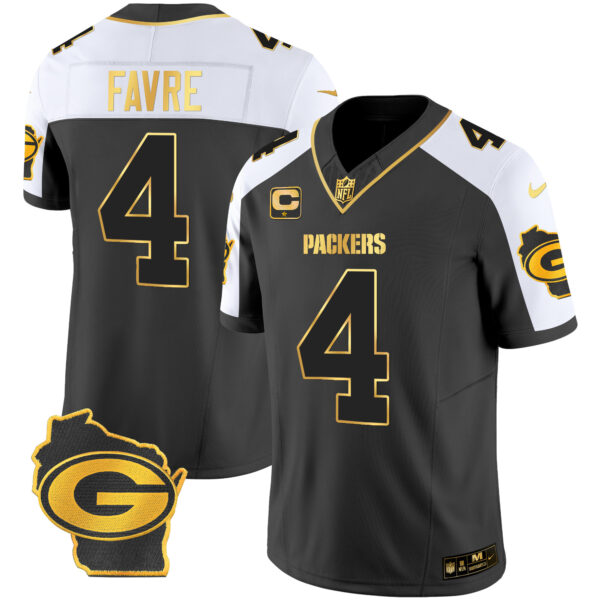 Men's Packers Home Patch Gold Vapor Jersey - All Stitched - Image 6