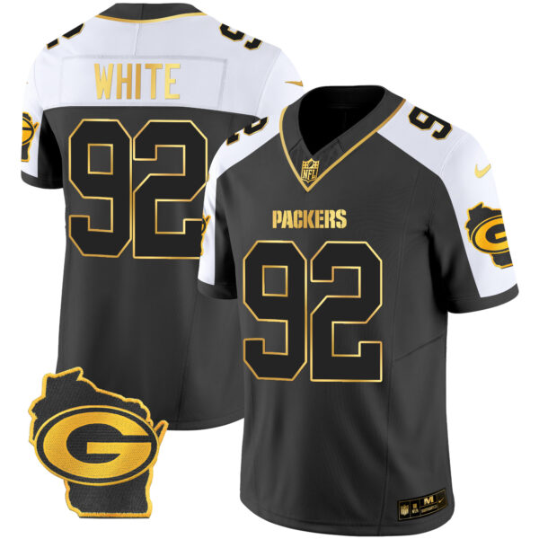 Men's Packers Home Patch Gold Vapor Jersey - All Stitched - Image 7