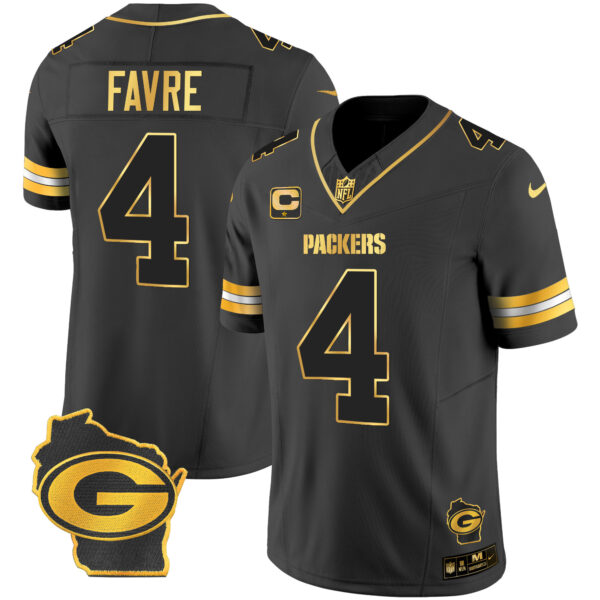 Men's Packers Home Patch Gold Vapor Jersey - All Stitched - Image 20