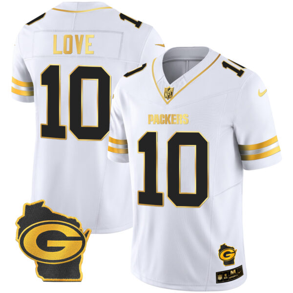 Men's Packers Home Patch Gold Vapor Jersey - All Stitched - Image 22