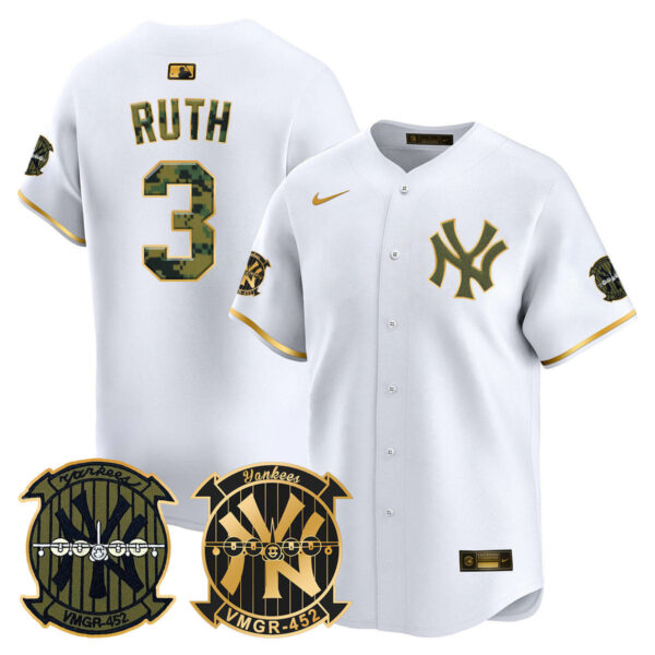 Men's New York Yankees Woodland USMC Alternate Vapor Premier Limited Jersey - All Stitched - Image 10
