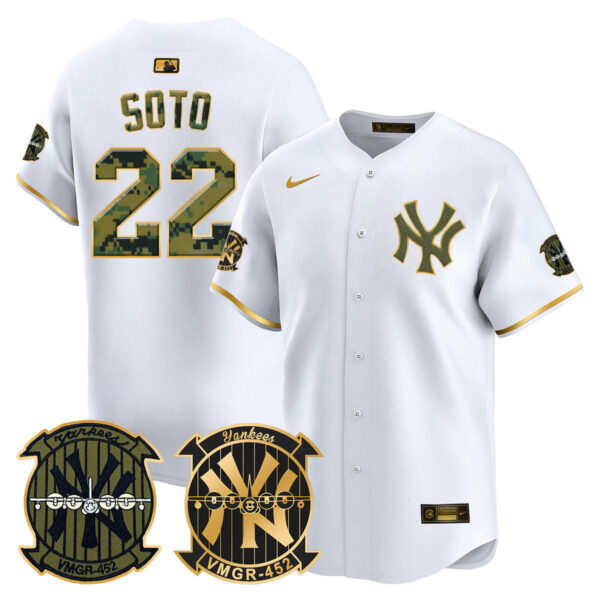 Men's New York Yankees Woodland USMC Alternate Vapor Premier Limited Jersey - All Stitched - Image 13