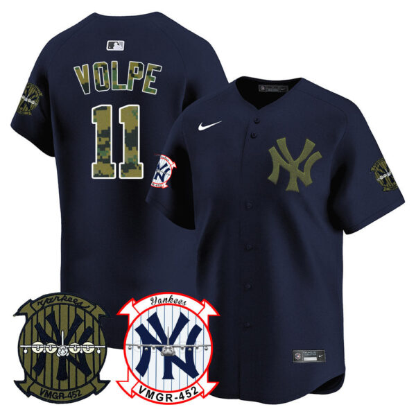Men's New York Yankees Woodland USMC Alternate Vapor Premier Limited Jersey - All Stitched - Image 30