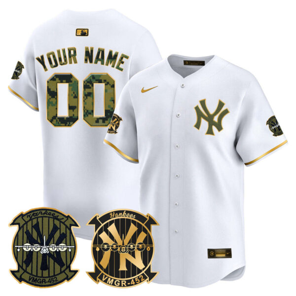 New York Yankees Woodland USMC Alternate Vapor Premier Limited Custom Jersey - All Stitched - Image 2