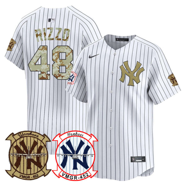 Men's New York Yankees Desert USMC Alternate Vapor Premier Limited Jersey - All Stitched - Image 21