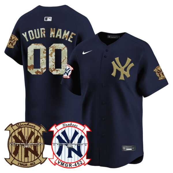 New York Yankees Desert USMC Alternate Vapor Premier Limited Custom Jersey - All Stitched - Image 5