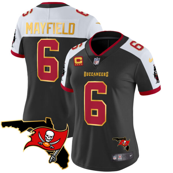 Women's Buccaneers Florida Patch Gold Trim Vapor Jersey - All Stitched - Image 4
