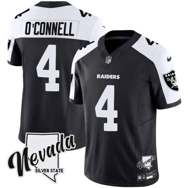 Men's Raiders Nevada Silver State Patch Vapor Jersey V2 - All Stitched - Image 5