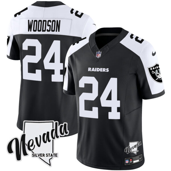 Men's Raiders Nevada Silver State Patch Vapor Jersey V2 - All Stitched - Image 4