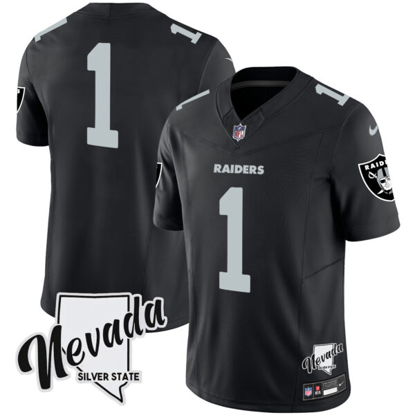 Men's Raiders Nevada Silver State Patch Vapor Jersey V2 - All Stitched - Image 14