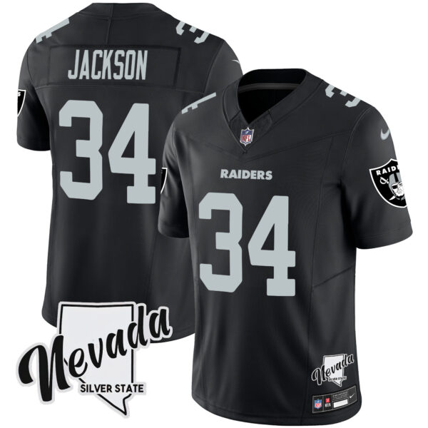 Men's Raiders Nevada Silver State Patch Vapor Jersey V2 - All Stitched - Image 10